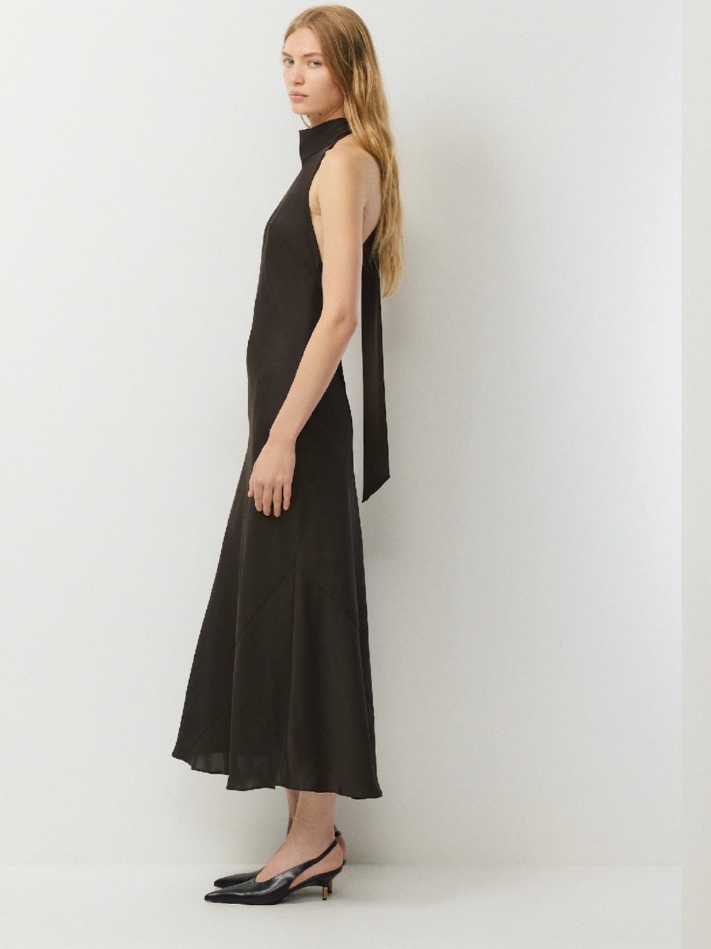 Aritzia Ten Tidal Satin Halter Dress - Picture 6 of 8